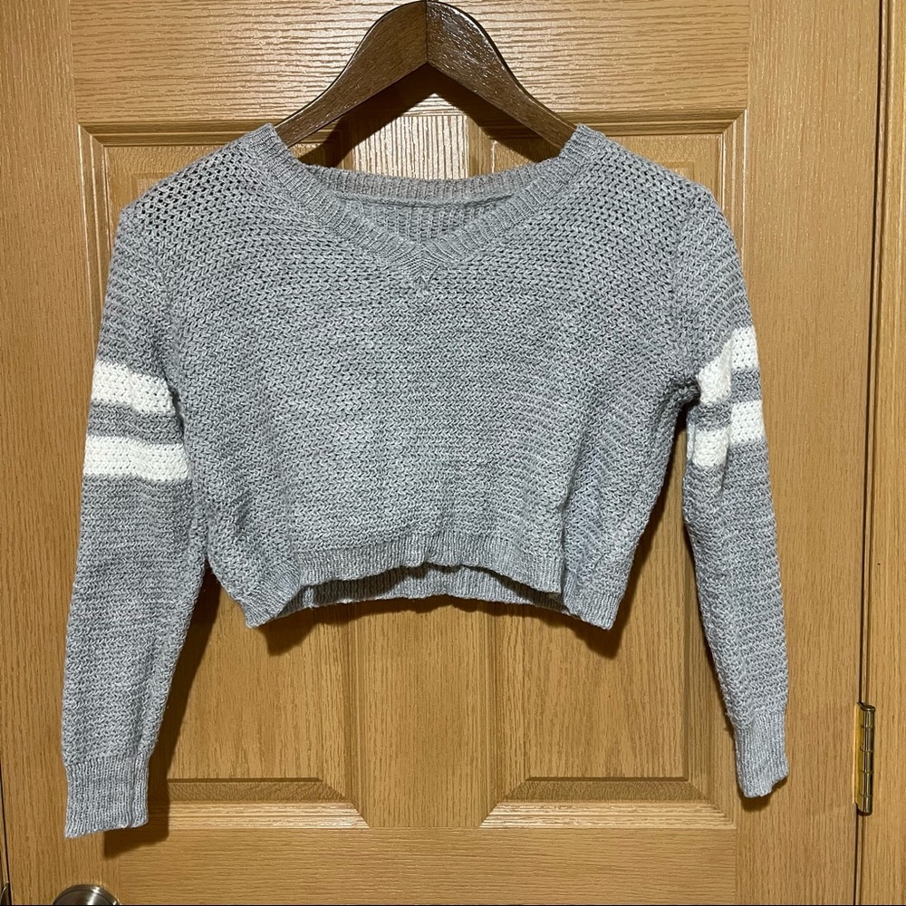 Gray Longsleeve Cropped Sweater